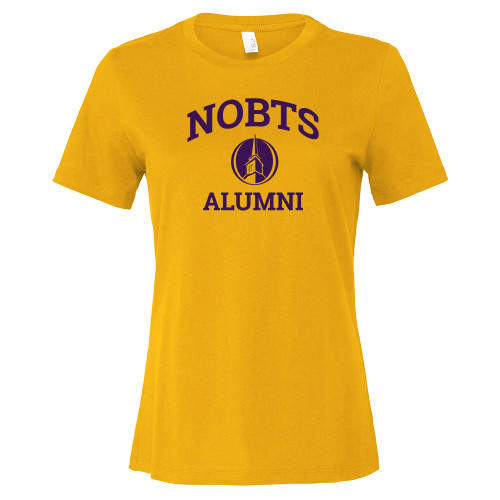  Bella + Canvas Womens Gold Relaxed Cotton T Shirt - NOBTS Alumni