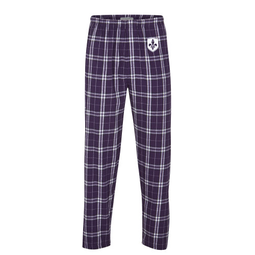  Boxercraft Heritage Purple Unisex Flannel Pajama Pant - Leavell College Shield