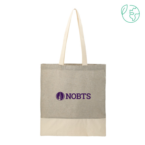  Split Recycled Grey Cotton Twill Convention Tote - NOBTS Wordmark