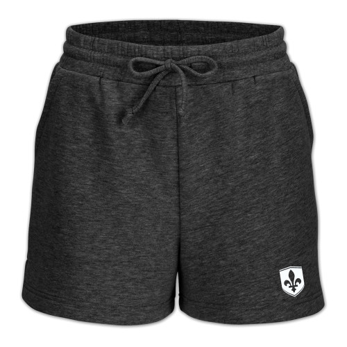  Boxercraft Womens Charcoal Heather Fleece Short - Leavell College Shield