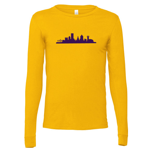  Bella + Canvas Gold Jersey Cotton Long Sleeve T Shirt - New Orleans Skyline