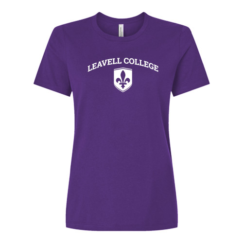  Bella + Canvas Womens Purple Relaxed Cotton T Shirt - Leavell College