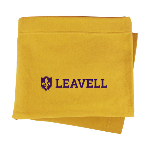  Gold Sweatshirt Blanket - Leavell Wordmark with Shield