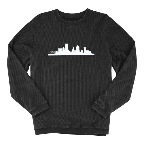  Boxercraft Womens Black Corded Crew - New Orleans Skyline