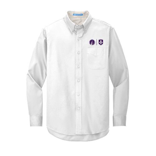  White Twill Button Down Long Sleeve - Steeple & Shield