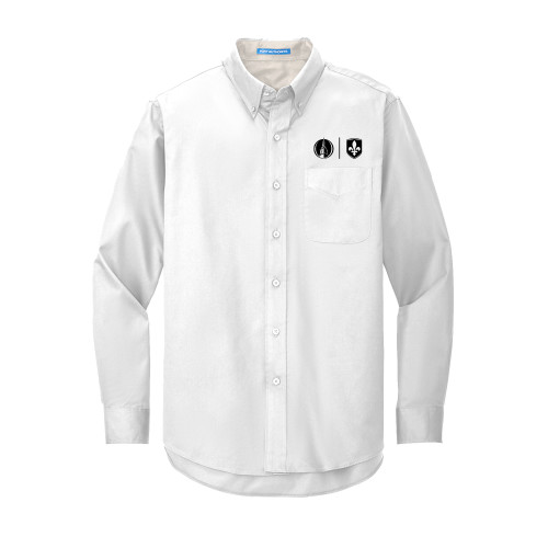  White Twill Button Down Long Sleeve - Steeple & Shield