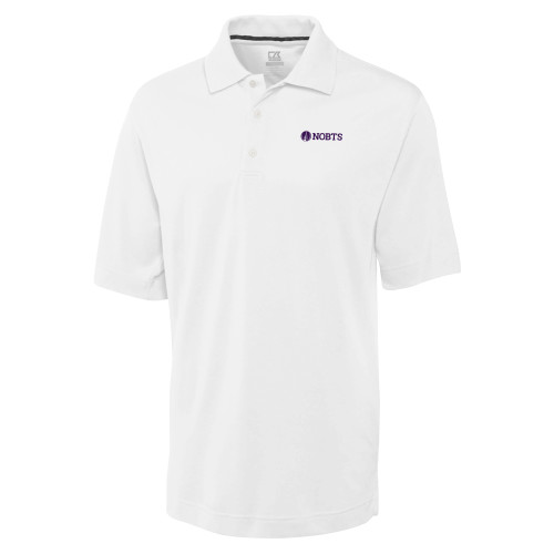  C&B White Advantage TriBlend Pique Polo - NOBTS Wordmark