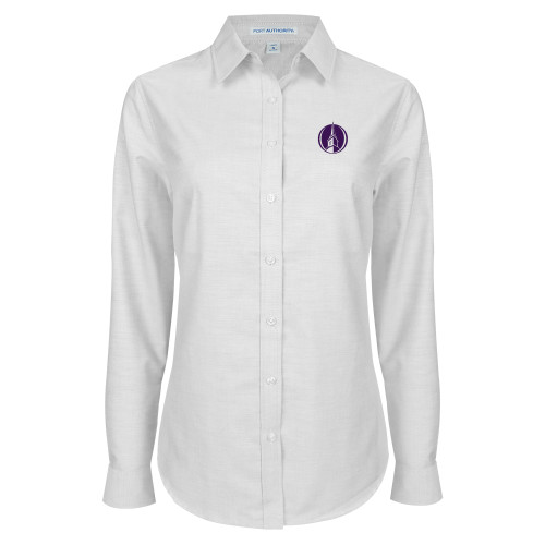  Womens White Oxford Shirt - NOBTS Steeple Mark