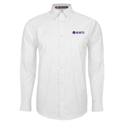  White Oxford Long Sleeve Shirt - NOBTS Wordmark