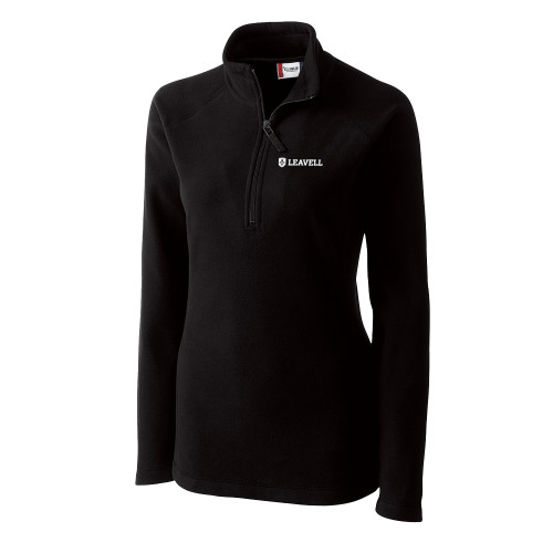  C&B Womens Black Clique Summit Performance Fleece Half Zip - Leavell Wordmark with Shield
