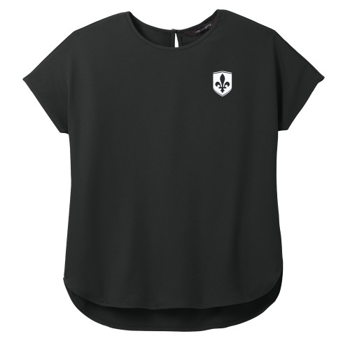  Mercer + Mettle Womens Black Stretch Crepe Crew - Leavell College Shield