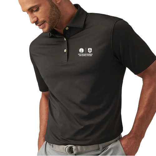  Peter Millar Black Solid Performance Jersey Polo - New Orleans Seminary & Leavell College