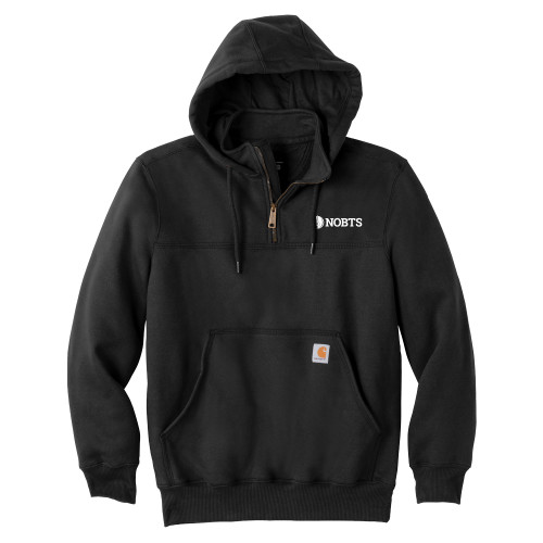  Carhartt Black Rain Defender Paxton Hooded Zip Sweatshirt - NOBTS Wordmark