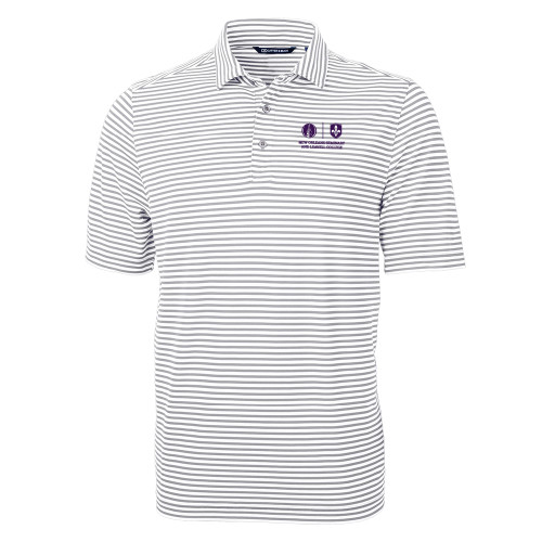  C&B Grey Virtue Eco Pique Stripe Polo - New Orleans Seminary & Leavell College