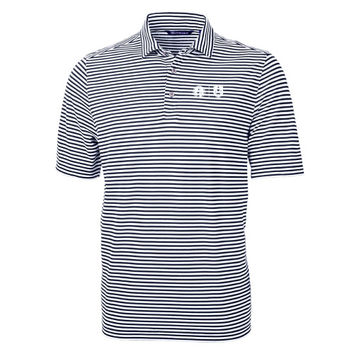  C&B Navy Virtue Eco Pique Stripe Polo - Steeple & Shield