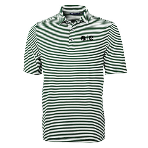  C&B Hunter Green Virtue Eco Pique Stripe Polo - Steeple & Shield