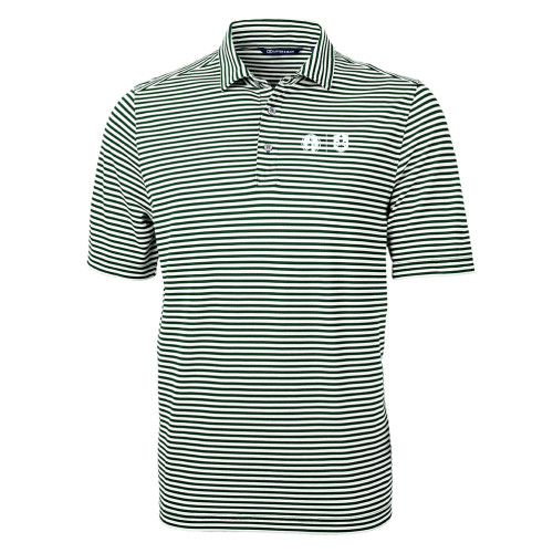 C&B Hunter Green Virtue Eco Pique Stripe Polo - Steeple & Shield
