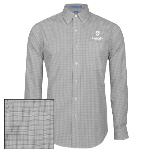  Charcoal Plaid Long Sleeve Button Down - Leavell College Primary Mark Stacked