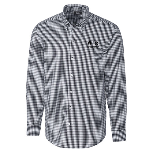 Cutter & Buck Charcoal Gingham Long Sleeve Button Down - New Orleans Seminary & Leavell College