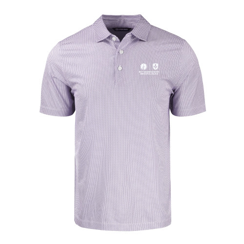  Cutter & Buck White/Purple Pike Recycled Symmetry Print Polo - New Orleans Seminary & Leavell College