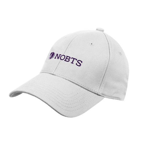  White Structured Adjustable Pro Style Hat - NOBTS Wordmark