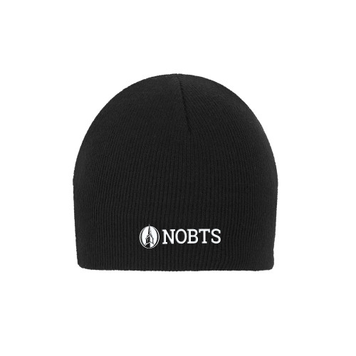  Black Knit Beanie - NOBTS Wordmark