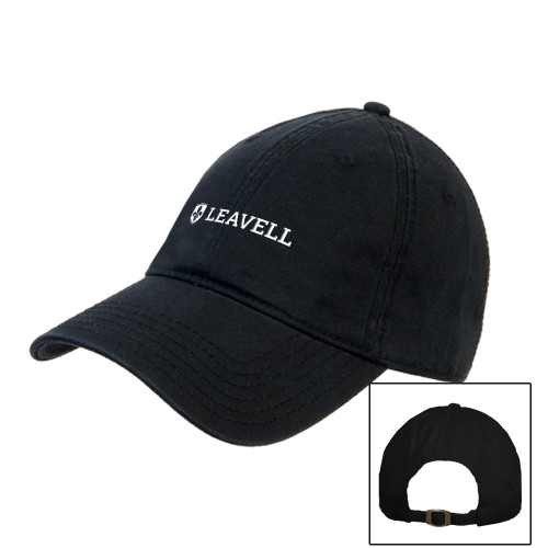 Black Unstructured Adjustable Low Profile Hat - Leavell Wordmark with Shield