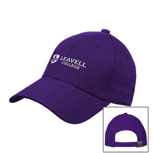  Purple Structured Adjustable Pro Style Hat - Leavell College Primary Mark Flat