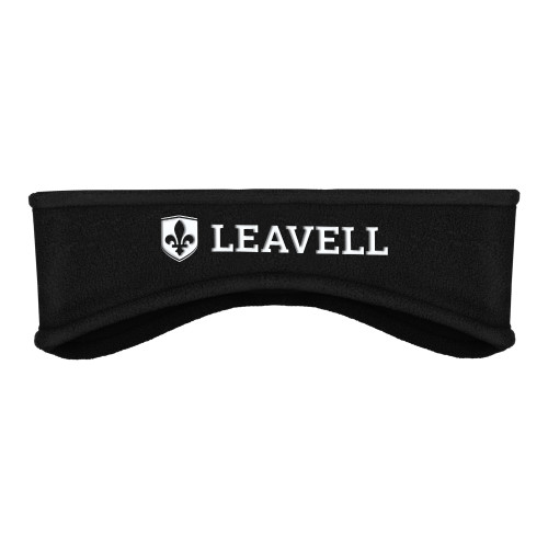  Charcoal Stretch Fleece Headband - Leavell Wordmark with Shield