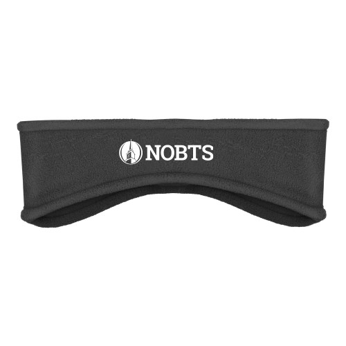  Charcoal Stretch Fleece Headband - NOBTS Wordmark