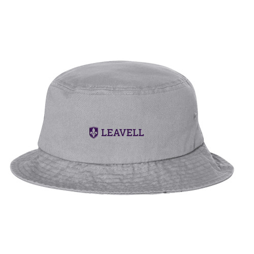  Sportsman Grey Bucket Hat - Leavell Wordmark with Shield