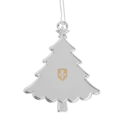  Silver Tree Ornament - Leavell College Shield Engraved