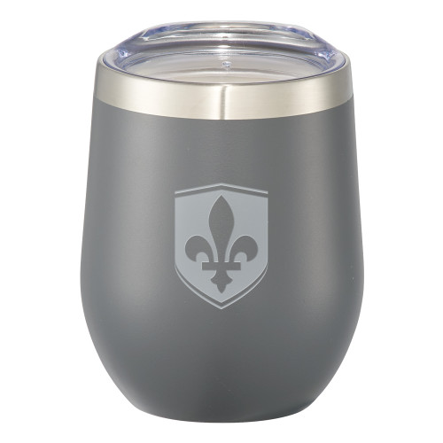 Corzo Vacuum Insulated Charcoal Cup 12oz - Leavell College Shield Engraved