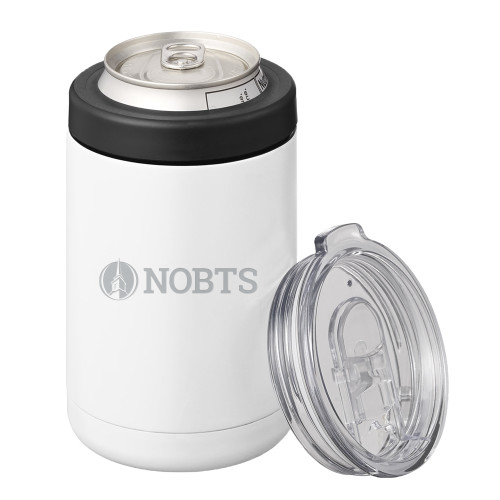  2 in 1 White Can Cooler Tumbler 12oz - NOBTS Wordmark Engraved