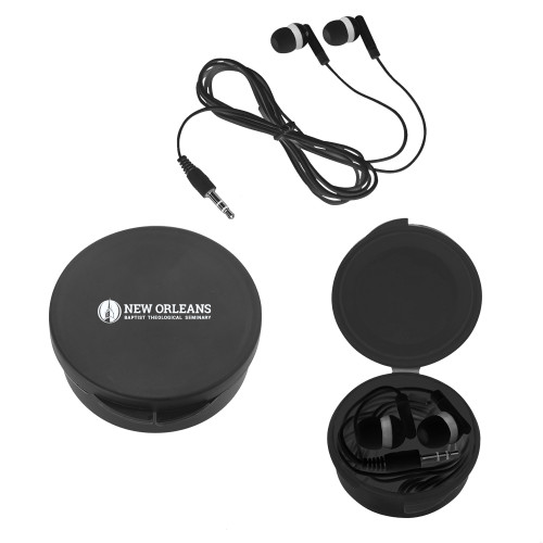 Ear Buds in Black Case - NOBTS Primary Mark Flat