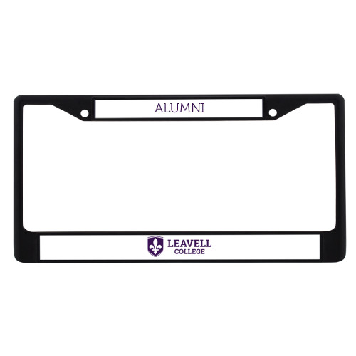  Alumni Metal License Plate Frame in Black - Leavell College Primary Mark Flat