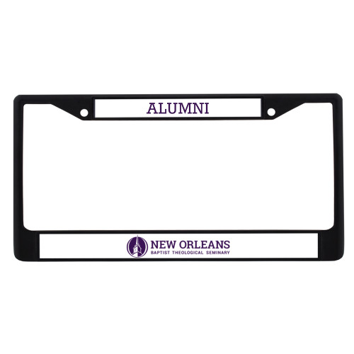  Alumni Metal License Plate Frame in Black - NOBTS Primary Mark Flat