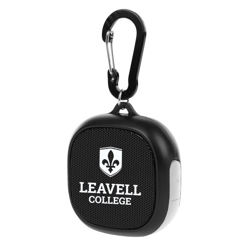 Black/White Waterproof Speaker w/ Carabiner - Leavell College Primary Mark Stacked