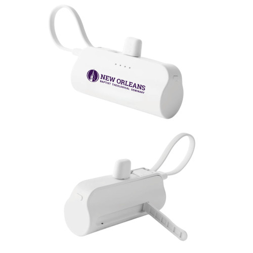  Sidekick White 4500 mAh Power Bank - NOBTS Primary Mark Flat