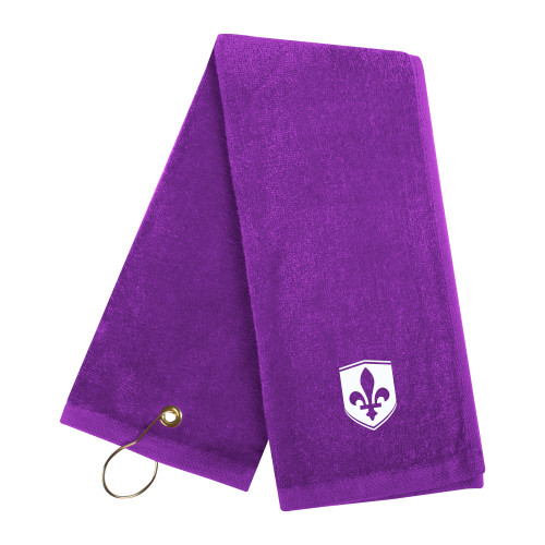  Purple Golf Towel - Leavell College Shield
