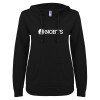 Thumbnail image for  ENZA Womens Black V Notch Raw Edge Fleece Hoodie