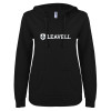 Thumbnail image for  ENZA Womens Black V Notch Raw Edge Fleece Hoodie