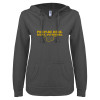 Thumbnail image for  ENZA Womens Dark Heather V Notch Raw Edge Fleece Hoodie
