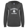 Thumbnail image for  ENZA Womens Dark Heather V Notch Raw Edge Fleece Hoodie