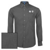 Thumbnail image for  Dark Charcoal Poplin Crosshatch Long Sleeve Button Down