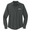 Thumbnail image for  Mercer + Mettle Womens Grey Crepe Long Sleeve Camp Blouse