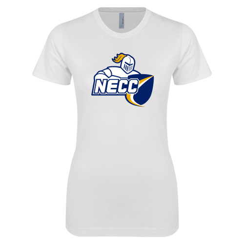  Next Level Womens White Boyfriend Tee - Primary Mark