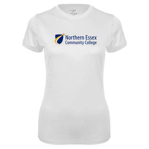  Womens White Performance Tee - Northern  Essex Community College