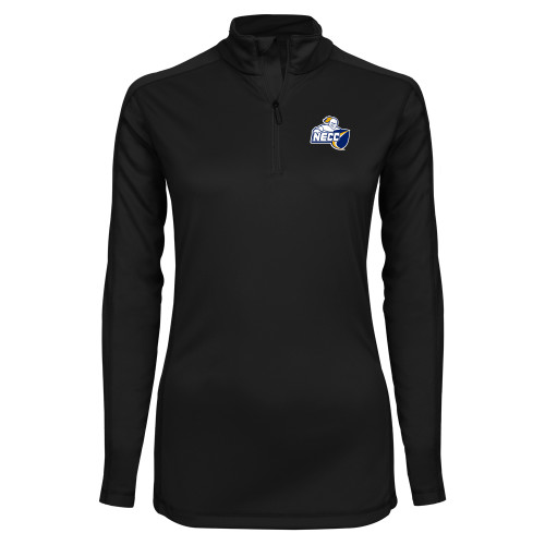  Syntrel Womens Black Interlock 1/4 Zip - Primary Mark