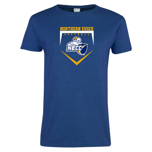  Womens Royal Short Sleeve Tee - Softball